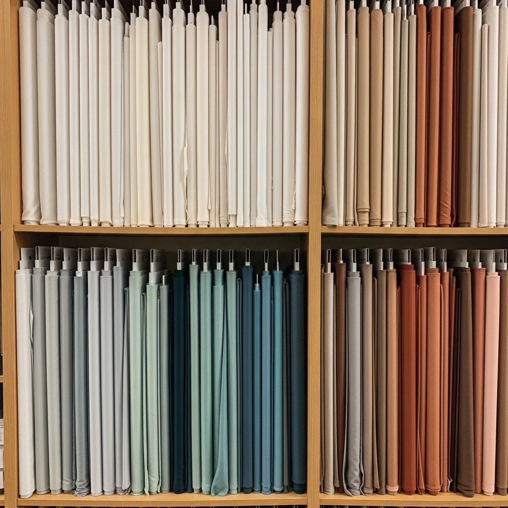 Curtain fabric library at the Bartley workshop