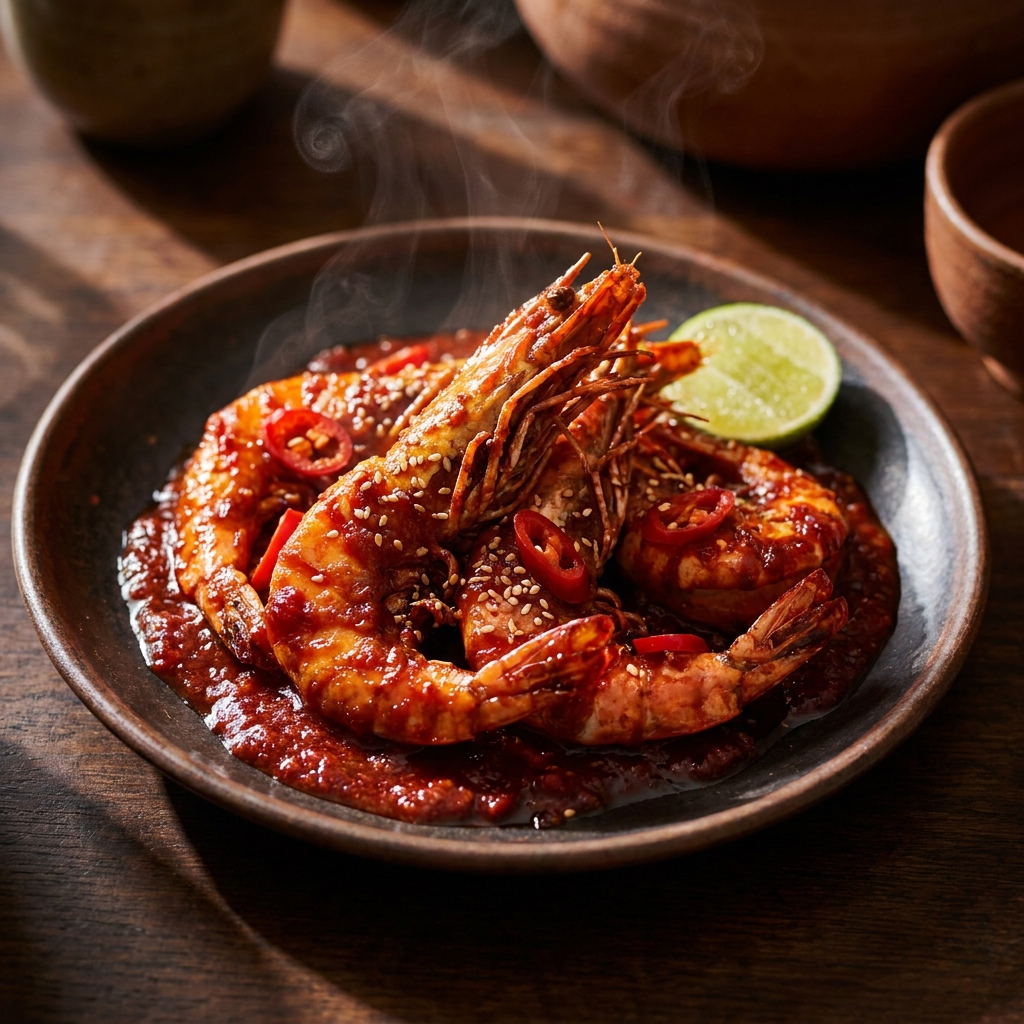 Sambal prawns