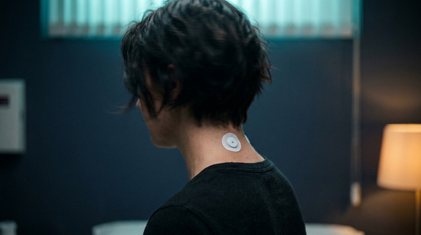 Motion-capture sensor on upper cervical region
